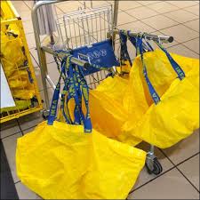 Ikea Bag Cart For Shopping Fixtures Close Up Ikea Ikea Yellow Bags