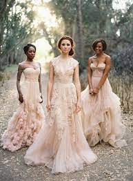 Lace Blush Gown 15 Gorgeous Nonwhite Wedding Gowns For The Bold And Beautiful Buzzinnin Wedding Dresses Blush Blush Wedding Gown Blush Wedding Dress
