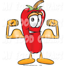 Food Clip Art Of A Strong Happy Chili Pepper Mascot Cartoon Character Flexing His Arm Muscles By Toons4biz 1326 Muscle growth with flexing and pose. food clip art of a strong happy chili