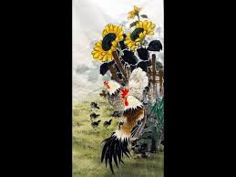 1 chinese art painting 國畫花鳥示範向日葵雞圖 國畫山水影音教學園區 林振彪 youtube chinese painting painting art