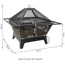 Hot embers and sparks that could potentially start a fire on the roof or other nearby combustibles are blocked from escaping the chimney. Sunnydaze Northern Galaxy Heavy Duty Fire Pit 32 Inch Steel Large Square Wood Burning Patio Or Backyard Firepit Weighs 30 Pounds Cooking Grill Grate Spark Screen And Fireplace Poker Included Pricepulse