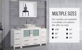 Amazon Com Vanity Art 60 Inch Single Sink Bathroom Vanity Compact Set 3 Cabinets 1 Shelf 8 Drawers Quartz Top And Ceramic Vessel Sink Bathroom Cabinet With Free Mirror Va3136 60 G Kitchen Dining