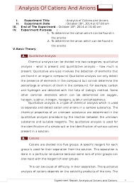 Doc Analysis Of Cations And Anions Docx Ianatus Syarifah