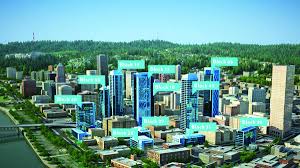 Indoor blue room bar on the lot welcomes cart food. 33 Story Tower Proposed At Downtown Portland Biggest Food Cart Pod Portland Business Journal