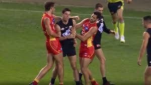 The line records between the two opponents date back to march, 2013. Afl 2019 Carlton Vs Gold Coast Suns Ben King Hit Michael Rischitelli Free Kick Against Terrible Decision
