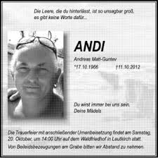 Andres, do, on our medical staff. Traueranzeigen Von Andreas Matt Guntev Schwaebische De Trauerportal