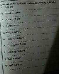 Maybe you would like to learn more about one of these? Gaweya Ukara Nganggo Tembung Saroja Ing Ngisor Iki Brainly Co Id