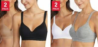 Carole Hochman Seamless Bra Wire Free Molded Cups Comfort Straps 2 Pack S M L Xl