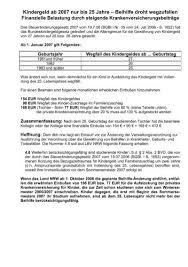 Wann ist das 25 lebensjahr vollendet? Kindergeld Ab 2007 Nur Bis 25 Jahre Beihilfe Droht Phv Nw
