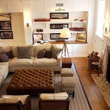 Timeless, rich leather is a great accent for any setting. Brown Leather Ottoman Coffee Table Cottage Living Room Giannetti Home