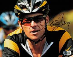 Lance Armstrong Autographed 8x10 Photo Cycling Beckett BAS #AE03890