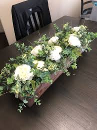 Green Floral Centerpiece Dining Room Table Centerpieces Farmhouse Style Dining Room Rustic Farmhouse Style