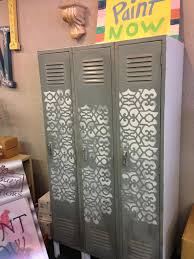 2 Of 2 After Metal Locker Stencil Chalk Paint Decorative Paint By Annie Sloan Metal Lockers Decor Design Space Design