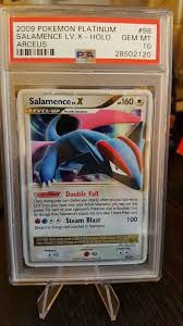 Nostalgic pokemon to most people that grew up collecting so this was a very exciting card to get. Pokemon Card Platinum Arceus Salamence Lv X 98 99 Psa 1