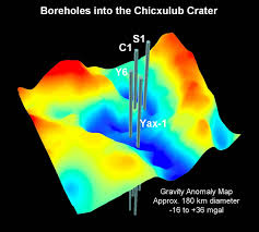 The area is mostly jungle, so somewhat hard to see. Chicxulub Crater