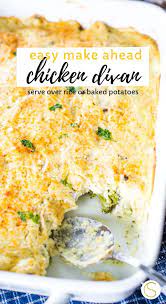 Easy Chicken Divan Recipe Made With A Layer Of Broccoli And Chicken And Topped With A Rich Easy Chicken Recipes Chicken Divan Recipe Easy Chicken Divan Recipe