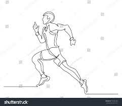 Continuous Line Drawing Illustration Shows A Athlete Running Man Sport Athletics Vector Illustration Continuous Line Drawing Running Drawing Line Drawing
