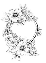 Cheap Stamps Buy Directly From China Suppliers Single Heart Wreath Transparent Clear Silicone Stamp Seal Flower Coloring Pages Floral Drawing Wreath Drawing