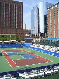 Barney Allis Plaza Set Up For The Kansas City Explorers World Team Tennis Match World Team Tennis Tennis Tennis Match