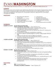 Recruiter Resume Template For Microsoft Word Livecareer