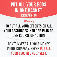 This expression is used to mean that there is a situation in which you need to be very careful. Put All Your Eggs In One Basket Means To Put All Your Efforts Or All Your Good Vocabulary Words English Phrases English Words