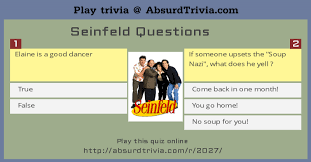 Use it or lose it they say, and that is certainly true when it. Trivia Quiz Seinfeld Questions