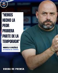 😳 Manolo González, muy contundente tras la derrota en Butarque: ❌ “Hemos  hecho la peor primera parte parte de la temporada”.