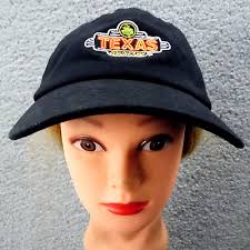 TEXAS ROADHOUSE Worker's Adult Cap Hat Embroidered Hook & Loop Adjustable  BLACK