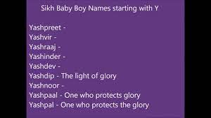 Check spelling or type a new query. Sikh Baby Boy Names With Y Youtube