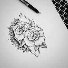 This geometric shape forms a flower, the pattern flawless in design. Image Result For Honeysuckle Triangle Tattoo Geometric Flower Tattoo Geometric Rose Tattoo Rose Tattoos