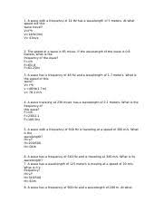 Jun 25, 2020 · college physics includes learning objectives, concept questions, links to labs and simulations, and ample practice opportunities for traditional physics application problems. Wave Speed Equation Callenderk Docx 1 A Wave With A Frequency Of 14 Hz Has A Wavelength Of 3 Meters At What Speed Will This Wave Travel V F H Course Hero