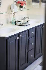 Lightly sand and repeat once you have a coat of paint on the vanity frame and both the front and back of the vanity doors and everything is thoroughly dry, lightly sand all of your painted surfaces and repeat the. Vanity 11 Painting Bathroom Cabinets Painted Vanity Bathroom Bathroom Vanity Decor