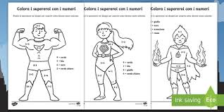 Maschera da supereroe 1 lavoretti creativi. Colora I Supereroi Con Le Addizioni E Le Sottrazioni Fogli Da Colorare