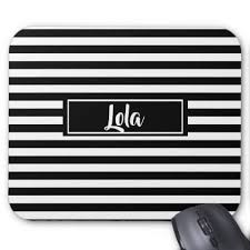 Black And White Strips Simple Black And White Stripes Striped Name Mouse Pad Zazzle Com Black White Style Stripes Black White
