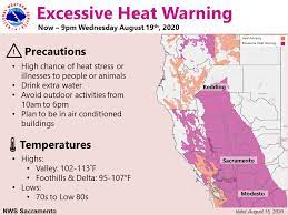 California— california is under an excessive heat warning until 9 p.m. Extreme Heat Wave Spurs State S First Rolling Power Outages Since 2001