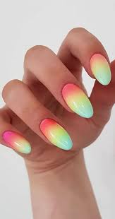 Clean up around the nails. Best Summer Nails 2021 To Rock Your Look Colorful Ombre Summer Nails