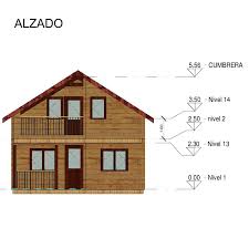 En la imagen superior, vemos como la casa se construye sobre la parcela directamente, además se utilizan algunos troncos para darle ese aspecto tan característico que se suele buscar. Casas De Madera Modelo Marta Daype
