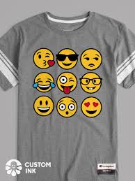 You'll be the only person at your secret santa handing out these guys, guaranteed. This Multiple Face Emojis Design Is The Perfect Custom Idea For Diy Emoji Kids Birthday Party T Shirts Includes Kissin Tshirt Designs Nerd Glasses Free Shirts