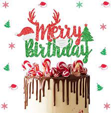 Order today with free shipping. Amazon Com Christmas Cake Topper Christmas Birthday Decorations Merry Birthday Cake Decoration For 2021 Xmas Quarantine Themed Birthday Party Supplies Grocery Gourmet Food