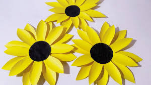 how to make sunflower from chart paper l very easy to make l paper craft ideas l 2017