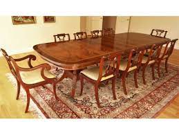 Henredon acquisitions distress white and butterscotch leather dining chair set $9,949.00 $3,999.00 sale henredon furniture barbara barry walnut palay dining chair set (8) Revised Impressive Henredon Double Pedestal Dining Table And 14 Lyre Back Upholstered Chairs 16 000 Original Purchase 45483 Black Rock Galleries