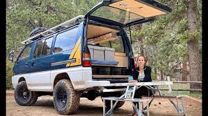 Exterior on the exterior, the white paint shines interior features an above cabin sleeping loft that fits 2 people. Delica 4x4 Camper Van Youtube