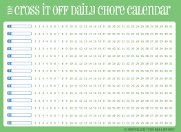 Free Printable Daily Chore Calendar Green Free Printable