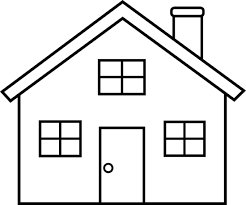 Black And White Outline House Clipart بيت House House Clipart Simple House Drawing House Outline