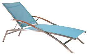 Heaton teak wood outdoor adjustable chaise lounge. Teak And Stainless Steel Sunset Lounge Chair Contemporary Outdoor Lounge Chairs By Blend Concrete Studio Houzz