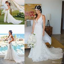 Inbal Dror Classic Design Lace V Neck Bohemian Beach Mermaid Wedding Dresses Vintage Boho Bridal Gowns Mermaid Wedding Gowns Mermaid Lace Mermaid Wedding Dress