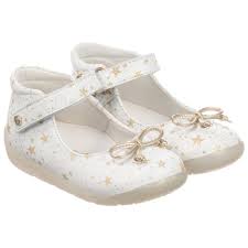 Girls White Leather Shoes