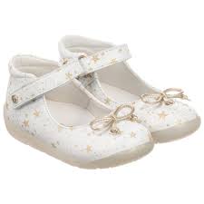 Girls White Leather Shoes