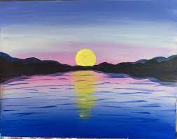 Full step by step painting tutorial of a sunset and lake with golden fluid acrylics. How To Paint A Sunset Lake Pier Step By Step Painting With Tracie Kiernan