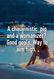 Definitions by the largest idiom dictionary. A Chauvinistic Pig And A Womanizer Good Goals Way To Aim High Womanizer Womanizer Quotes Aim High